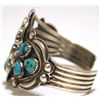 Image 3 : Old Pawn Navajo Morenci Turquoise Sterling Silver Cuff Bracelet - Henry Sam