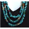 Image 2 : Navajo Turquoise & Multi-Stone 3-Strand Necklace - Tommy Singer