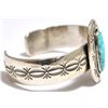 Image 2 : Old Pawn Navajo Spider Web #8 Turquoise Sterling Silver Cuff Bracelet - Francis