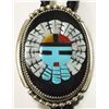 Image 2 : Zuni Multi-Stone Inlay Sun Face Sterling Silver Bolo & Buckle Set - Beverly Etsate