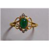 Image 1 : Ring of Diamond 0.08 Ctw,Emerald 0.54 Ctw in 1.910g 18kt Yellow Gold
