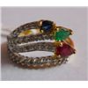 Image 1 : 4.367g Ring in 14kt 4.087g Gold,0.64 Ctw Diamond,0.76 Ctw Ruby,Sapphire and Emerald