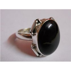 7.000g Black Onex Gemstone Ring Sterling Silver