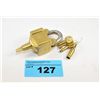 Image 1 : Vintage brass puzzle lock with its 4 keys