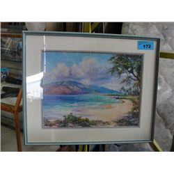 Framed tropical beach print