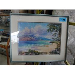 Framed tropical beach print