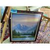 Image 1 : Framed original oil on canvas mountain lake scene