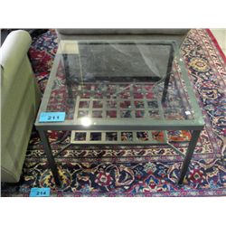 Metal with glass top side table