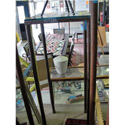 Metal with glass top decorative pedastol