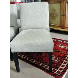 Sage green upholstered contemporary dining room