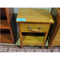 Matching solid maple single drawer night stand