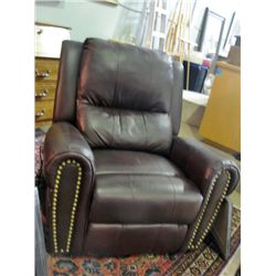 Brown leather electric recliner