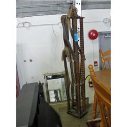 Approx 6F tall carved wooden aboriginal CD storage