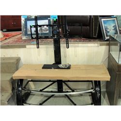 Black and glass flatscreen TV stand