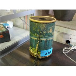 Vintage motion lamp - birch tree and water fall