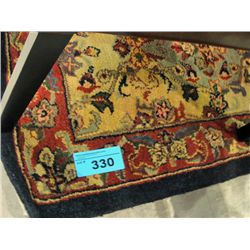 Floral wool area rug runner