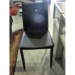 Brown leather side chair