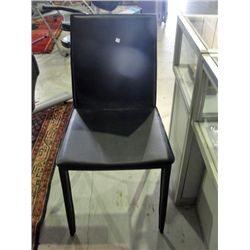 Brown leather side chair