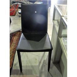 Brown leather side chair