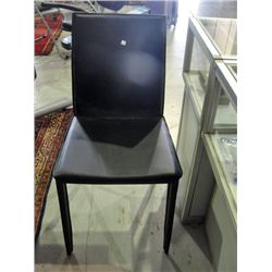 Brown leather side chair
