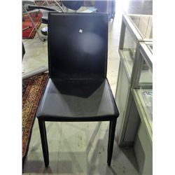 Brown leather side chair