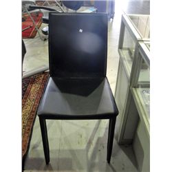 Brown leather side chair