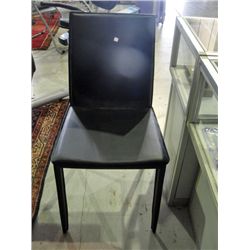 Brown leather side chair
