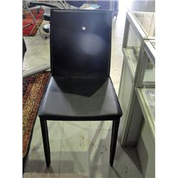 Brown leather side chair