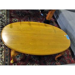 Oval oak coffee table