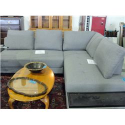 2pc grey contemporary sectional sofa