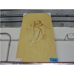 Oil on canvas transfer print - lady in gown