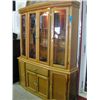 Image 1 : Lighted oak buffet and hutch