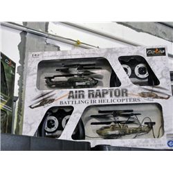 Cobra air rapter battling radio control helicopter