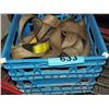 Image 1 : Blue milk crate of heavy duty rachet tie downs