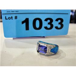 Purple rhinestone jeweled ladies ring