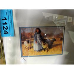 Framed sheep in the pasture print