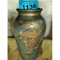 Madelta art pottery vase with oriental motiff -