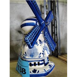 Delphed holland blue and white ceramic wind mill