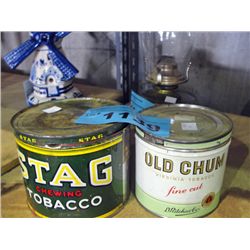 2 vintage tobacco cans
