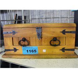 Nice wooden trunk with metal accents