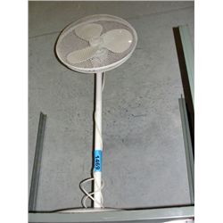 White floor model oscillating fan