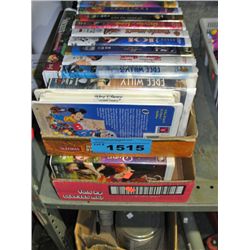 2 boxes of VHS childrens movies; mostly disney