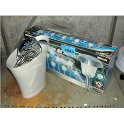 Solar power garden light set and a shower spa