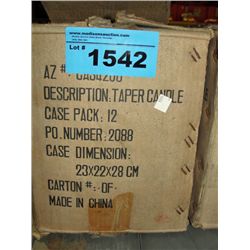 One case of tapered candles