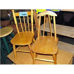 2 maple childsize chairs