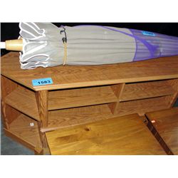 Oak finish TV entertainment stand