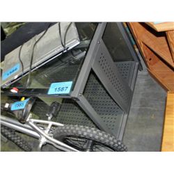 Metal and glass TV stand