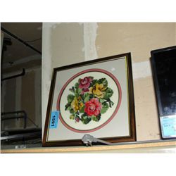 Framed petite point picture