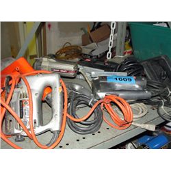 Shelf lot of power tools