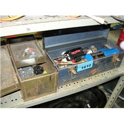 2 metal tool boxes and contents